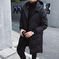 Rich bird winter down jacket men long trend handsome thick warm cotton jacket casual men hooded jacket