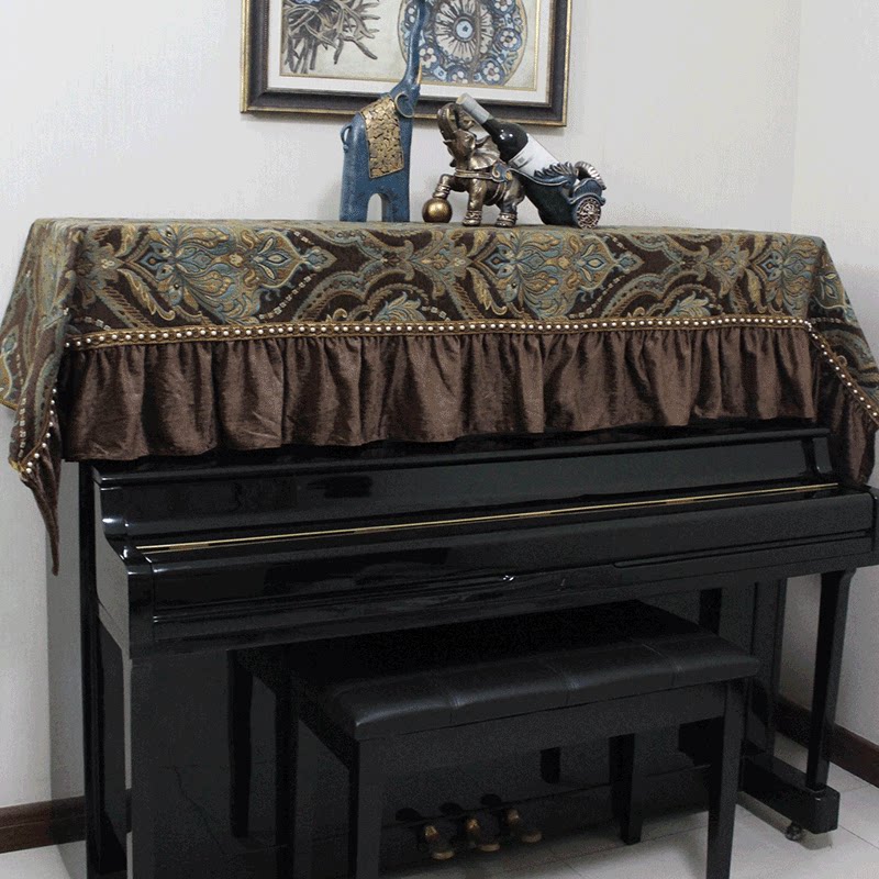 European American piano half cover dust cover Modern simple piano cover Nordic piano cover Full cover cloth piano stool cover