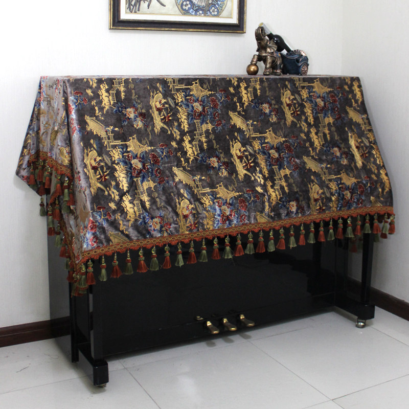 American Piano Hood Full Hood New Retro Piano Towel Full Hood Anti-Dust Piano Bench Cover Nordic Piano Bougeb