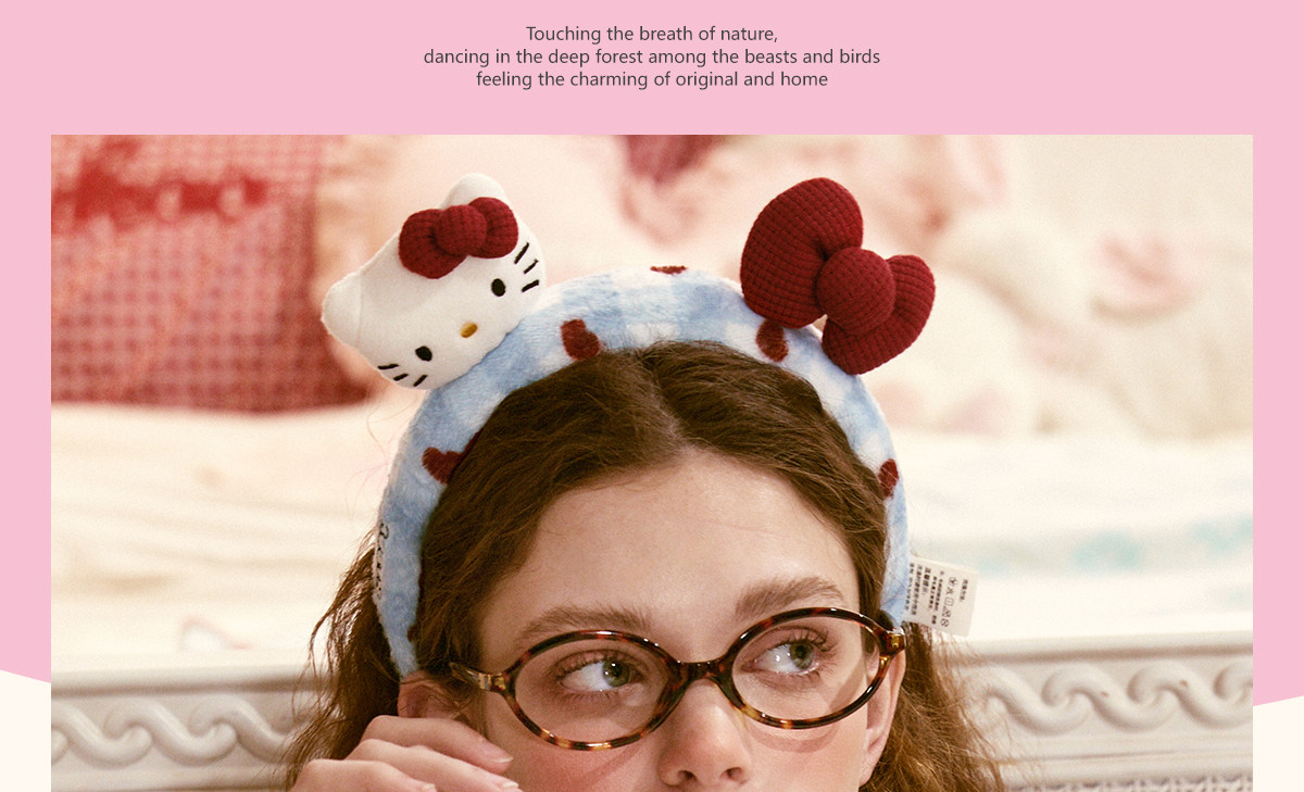 лента для волос gukoo/果壳发箍女hellokitty联名新款毛绒可爱束发女士洗漱发箍
