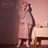 Зимний банный халат, демисезонная коралловая бархатная зимняя пижама