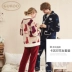 Gukoo trấu vài bộ đồ ngủ mùa đông san hô nhung dày dễ thương hoạt hình ngọt ngào có thể mặc quần áo nhà mùa đông đồ lót đẹp Cặp đôi