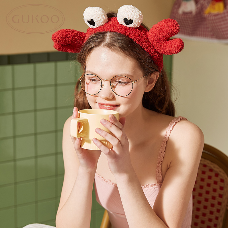 Gukoo fruit shell face wash hairband small crab hairband hair accessories Cartoon cute elastic hairband crab pliers hairband female