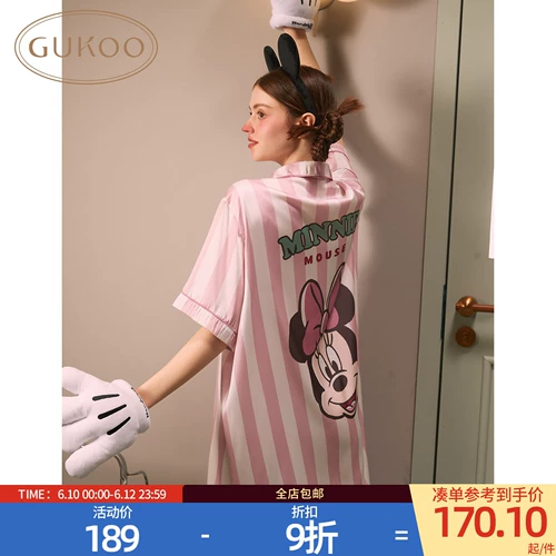 Gukoo/果壳 Дисней, шелковая осенняя пижама, мультяшная юбка