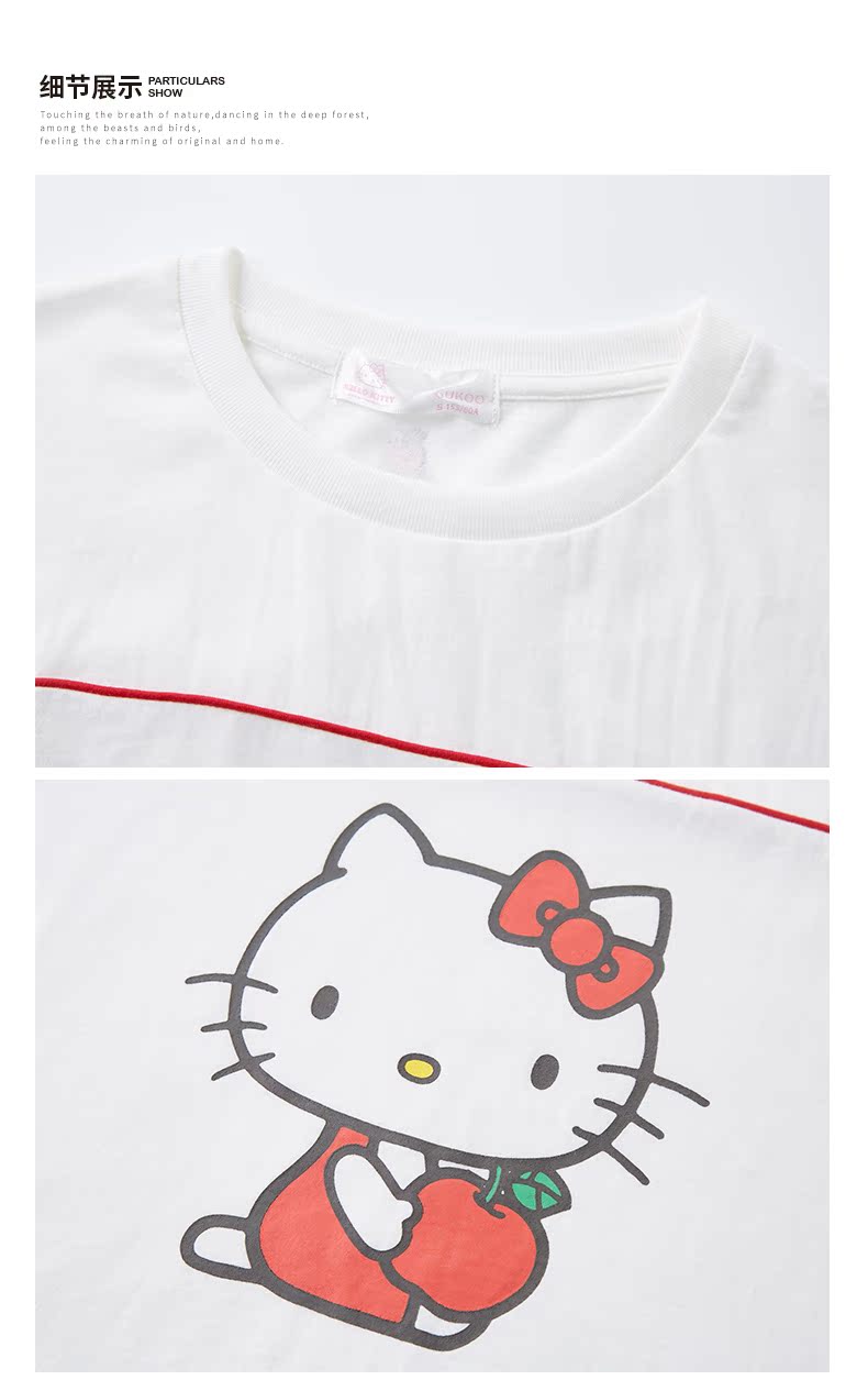 Gukoo trấu chính hãng Hello Kitty vài bộ đồ ngủ phim hoạt hình mùa xuân và mùa hè dịch vụ nhà những kiểu đồ bộ đẹp