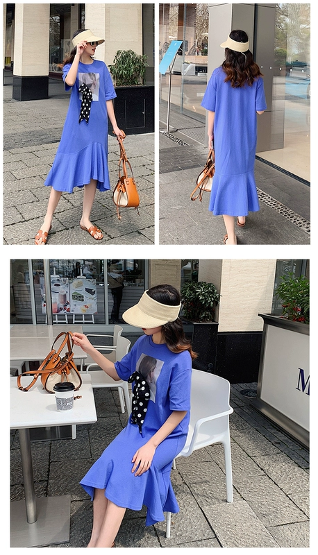 Váy mỏng nữ 2019 hè mới khí chất của phụ nữ 25-30 tuổi 20 đến 40 đoạn dài một chữ váy thủy triều - A-Line Váy vay xoe