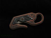 Ukrainian handmade knives Serge Panchenko industrial waste earth retro style red copper keychain Tool knife