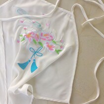 Vintage Hanfu base national style classical silk sexy embroidery pure white ten miles peach blossom belly pajamas