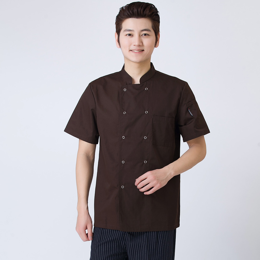 Khách sạn đầu bếp quần áo tay áo ngắn Chef workclothes quần áo mùa hè Tây nhà hàng nhà hàng căng tin nhà bếp nam và đồng phục đầu bếp nữ