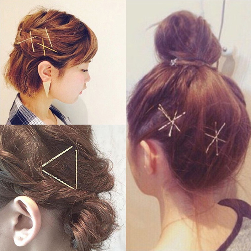 Japanese simple and versatile plate hair clip hair accessories Korean retro gold wave word clip edge clip Liuhai clip head accessories