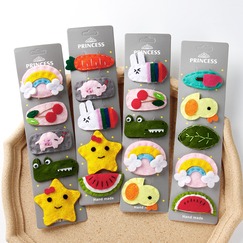 Korean children hair accessories baby cute cartoon felt non-woven hair clip girl bangs clip back of the head hair clip