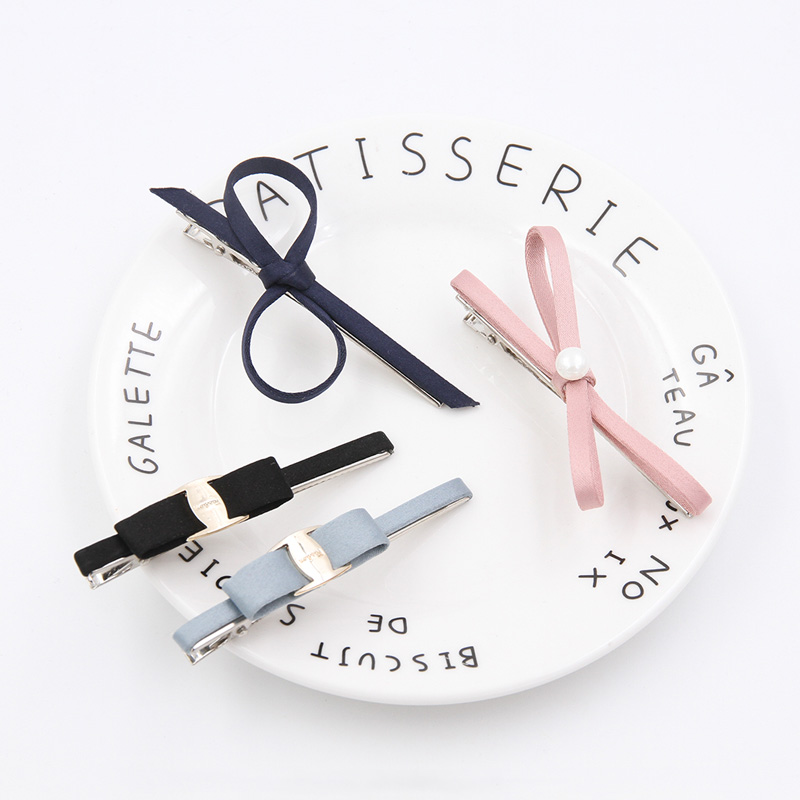 Korean hair accessories fabric bow hairpin sweet browsing seaside clip Korean simple hairpin duck clip fresh headwear