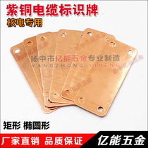 Nuclear power Special copper cable signage cable copper signage rectangular oval rectangular nuclear power copper signage
