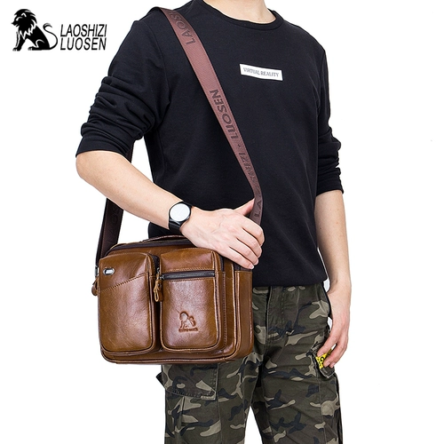 Сумка на одно плечо, кожаная сумка через плечо, портативный рюкзак для отдыха, воловья кожа, из натуральной кожи