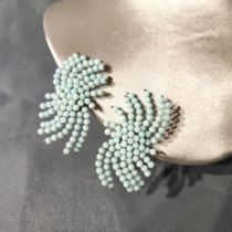 Glass Beaded Fireworks Antique Ear Clips No Returns or Exchanges if Price Changed Overseas Purchase