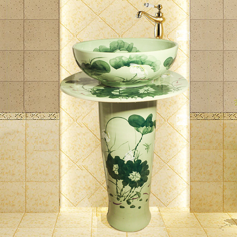 Jingdezhen Ceramic Li - column Basin Hand Painting One Taiwan Basin Toilet Art Balcon Washing Basin