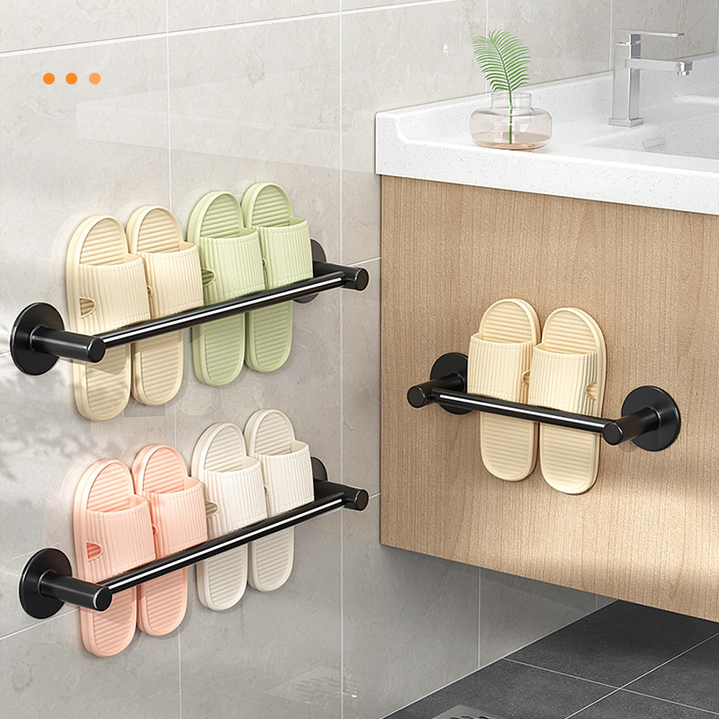 Canon hand bathroom slippers rack free of punch toilet toilet wall-mounted hanging rack drain sub-containing Shenzer shelves-Taobao