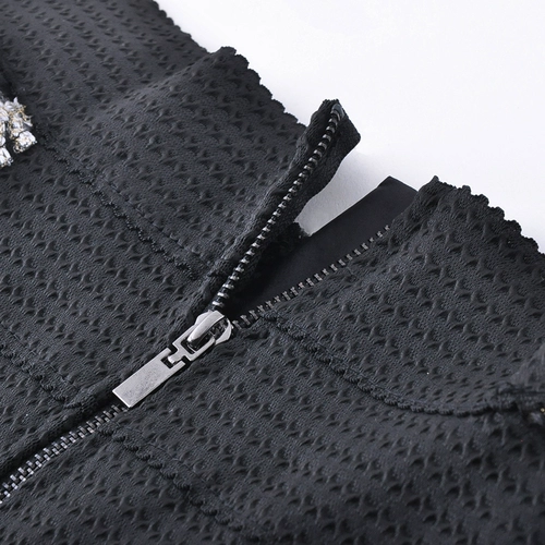 妩芳菲 Летнее модное длинное кружевное платье, юбка, 2020, короткий рукав, облегающий крой, средней длины, открытые плечи