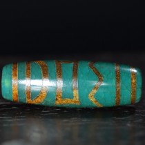 Tibetan Green Agate Breath-enhancing Dzi Beads Tibetan Accessories Buddha Beads Rosary Bracelet Top Beads Waist Beads Multiple Treasures and Beads