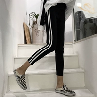 Quần legging nữ mùa thu mới của sinh viên Hàn Quốc quần bó sát bút chì Slim eo cao thể thao chân quần chín điểm quần shop quần áo nữ