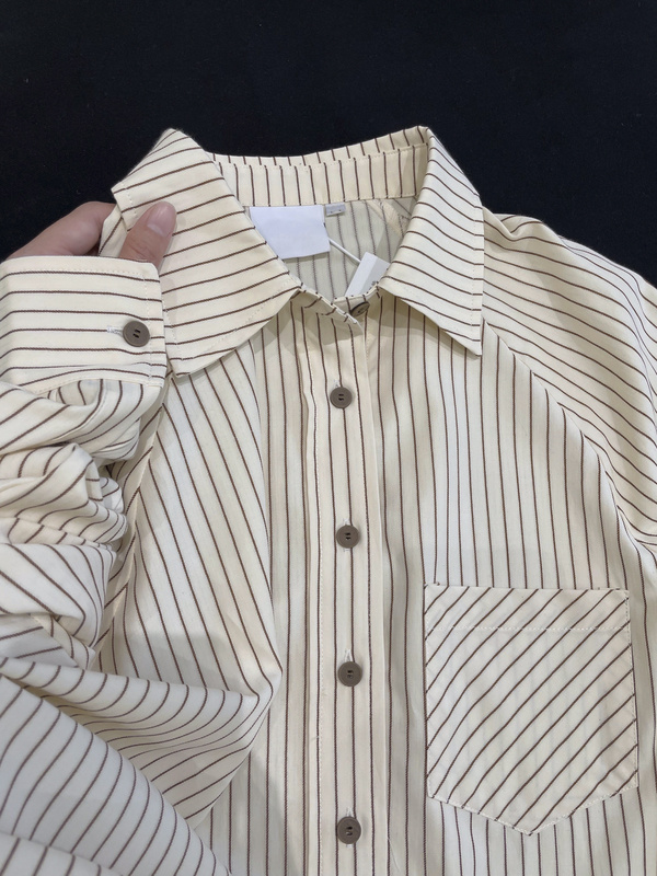 Sun Protection Shirt, Thin, Light Luxury, High-End Feel, Loose Striped Shirt, Women's Summer New Style, French Top, Small Jacket