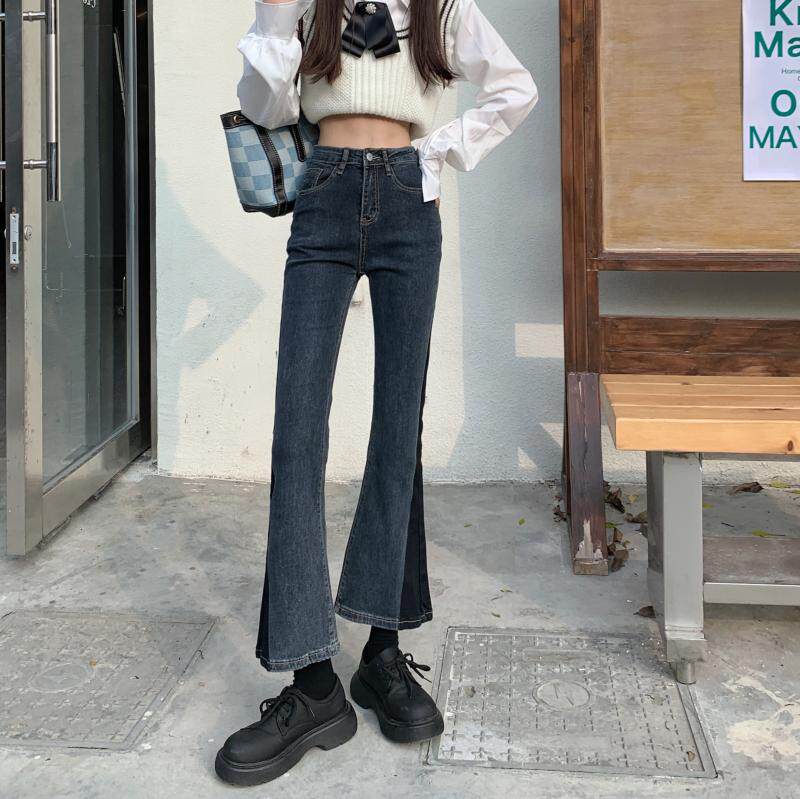 梨型身材小个子女新款牛仔裤子2022年早秋高腰设计感小众微喇叭裤详情10