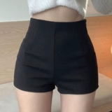 Летняя черная летняя одежда, шорты, штаны, белый ростомер, демисезонные леггинсы, сапоги, высокая талия, в обтяжку