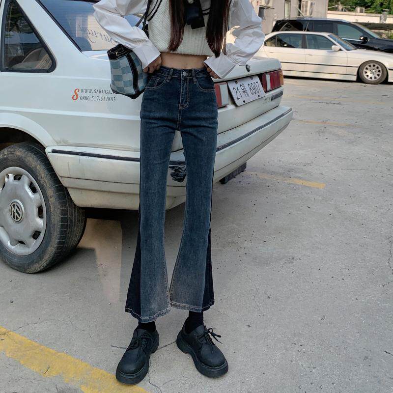 梨型身材小个子女新款牛仔裤子2022年早秋高腰设计感小众微喇叭裤详情12