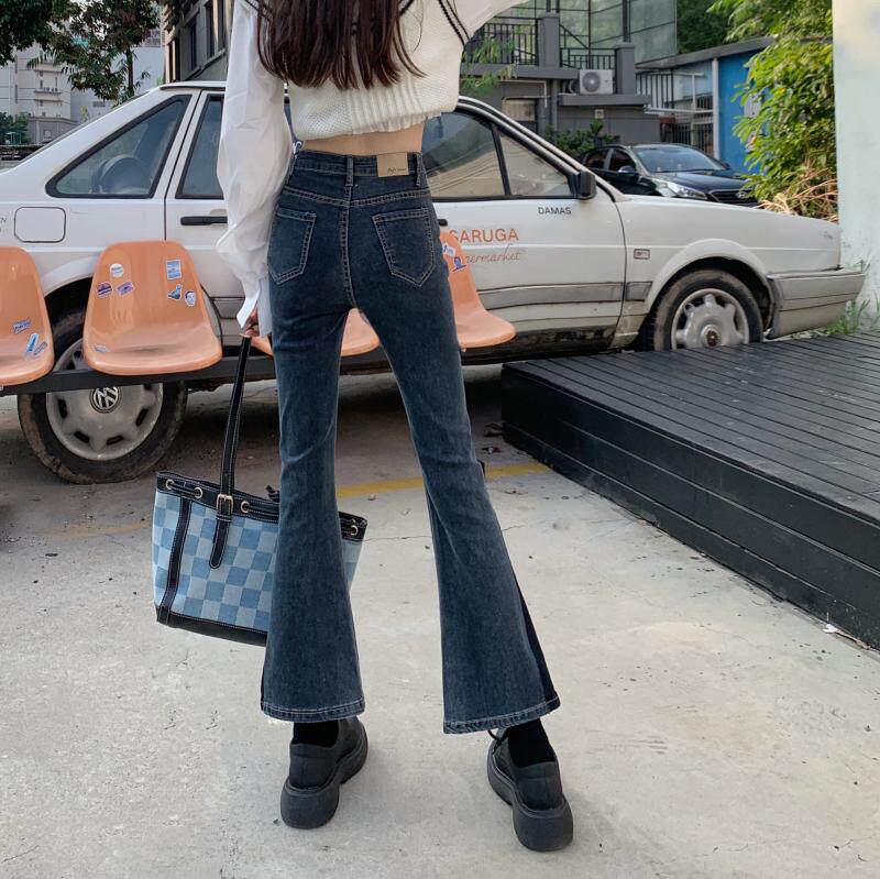 梨型身材小个子女新款牛仔裤子2022年早秋高腰设计感小众微喇叭裤详情19