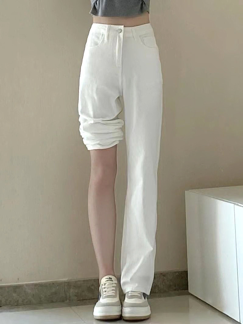 遮肉显瘦黑色高腰牛仔裤女夏天薄款裤子ins高街潮宽松直筒阔腿裤详情11