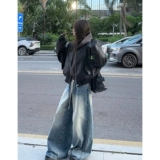 Ретро демисезонная полиуретановая куртка, в американском стиле, подходит для подростков