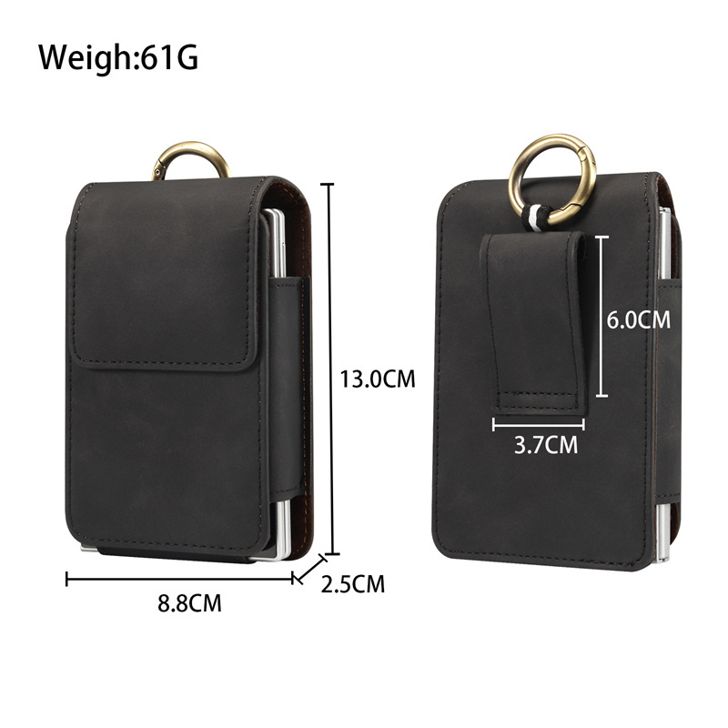Suitable for Samsung Wide-Screen Foldable Zfold8 Phone Waist Bag Galaxy Zfold8 Belt Clip Wallet Google Pixel Fold Genuine Leather Flip Case Men's Elderly Leather Pouch Cow Pattern