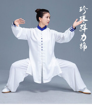 Xiaoheshan Tai Chi suit for women summer elegant competition performance Tai Chi practice suit for men stretch cotton mid-length new style