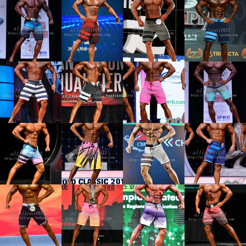 Men's Fitness Competition Beach Shorts Quick-Drying Summer Mid-Length Knee-Length Shorts Sports Shorts Loose Surf Shorts