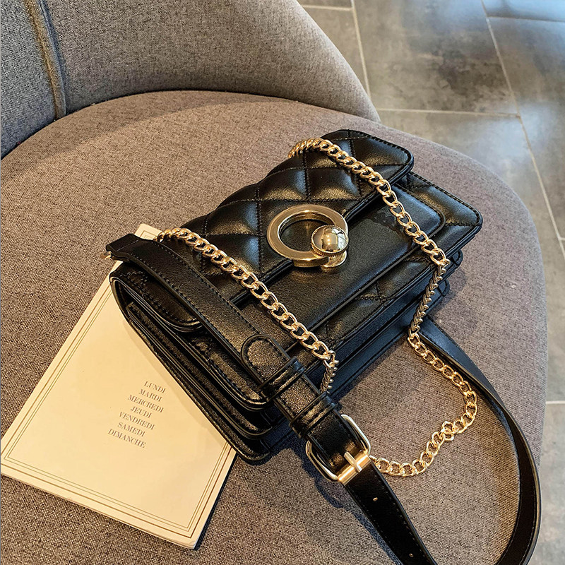 Hong Kong IT New Pack Package Women Genuine Leather Single Shoulder Lipstick Red Packet Pet Chain Superior Sense Foreign Pie Satchel