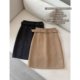 Lin Xiaxia high-waisted woolen mid-skirt winter slimming over-the-knee skirt temperament straight back slit skirt