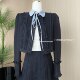 Lin Xiasha Lace Suit for Women, Two-Piece Set, Heavy-Duty Top, Navy Blue Skirt