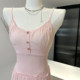 Lin Xi Xi[Romantic Holiday]Minimalist Elegant Waist-Cinching White Dress V-Neck Fairy Strap Dress Summer