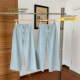 Lin Xi Xi's Special Blend of Milk Blue Baby Jeans, Casual, Loose, Slimming, Comfortable Straight-Leg Jeans for Women