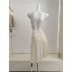 Lin Xiaxia 2025 Winter New Korean Style Irregular Slightly Sheer Retro High-Waisted Lace Layered Skirt for Women
