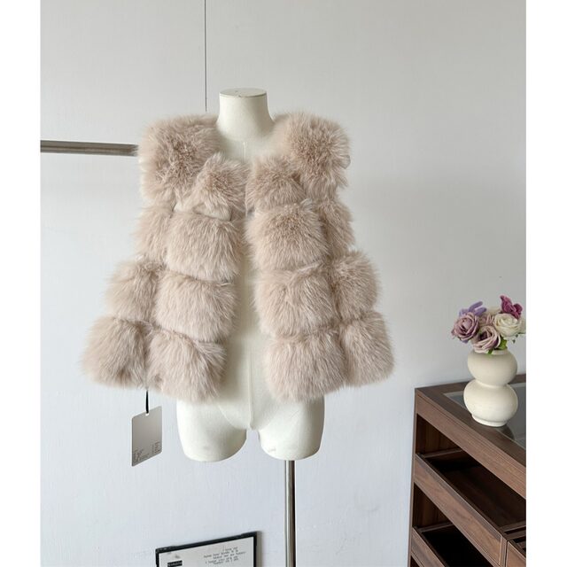 Korean Style Imitation Fox Fur Vest for Women 2025 Autumn and Winter New Style Versatile Patchwork Pu Leather Vest Jacket for Small People