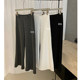 Lin Xiaxia Soft and Smooth Silver Fox Velvet Flared Casual Pants with a Draping Effect and Wide Legs