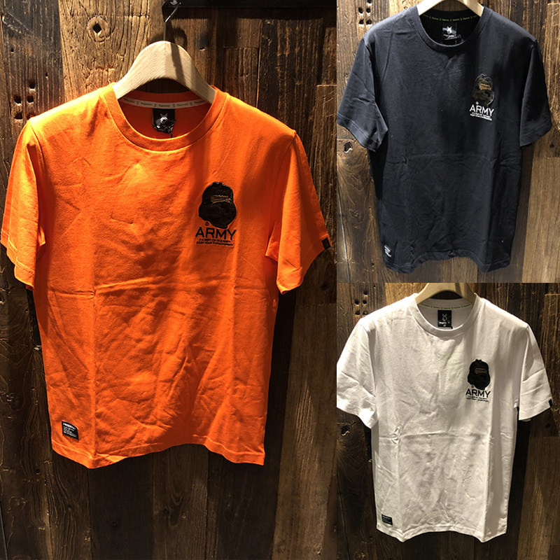 Hong Kong Chaos Fingercroxx FGXX 21 Summer Male Moustache Camouflay embroidered short sleeve T-shirt 20590