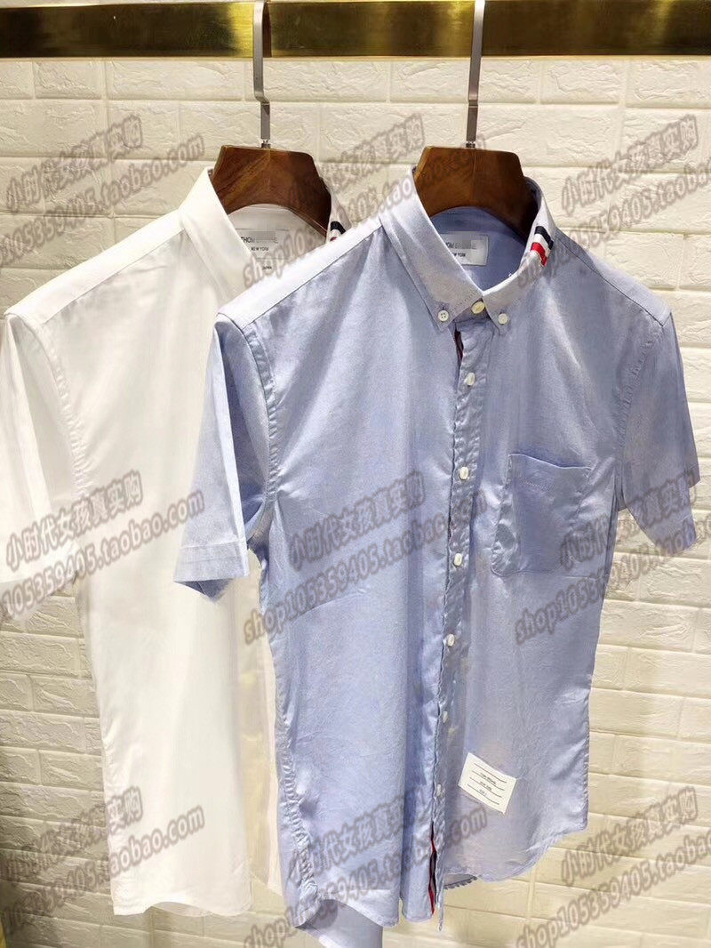 Thom Browne TB summer new color splicing shirt for short sleeves