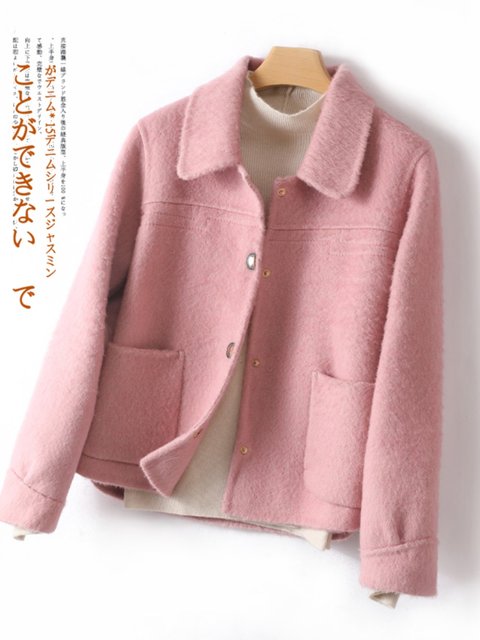 2023 spring and autumn new double-sided cashmere coat coat small man 100% pure wool women's short doll collar