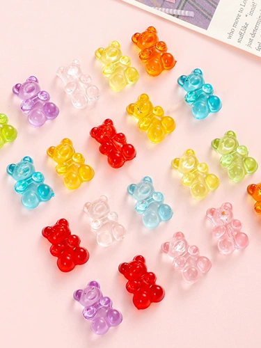 Милые акриловые бусины, серьги ручной работы, с медвежатами, DIY