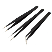 Stainless steel tweezers mobile phone repair tweezers Birds Nest pick hair tweezers not anti-static elbow tip tweezers pliers