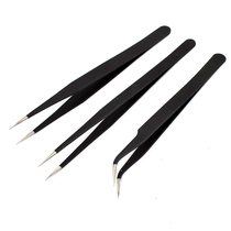 Stainless steel tweezers Mobile phone repair tweezers Birds nest hair pick tweezers Non-anti-static elbow pointed tweezers pliers