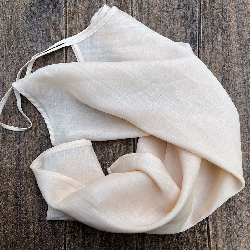 Summer Cotton and Linen Slip Dress, Thin Anti-See-Through Dress, Skin-Colored Mid-Length 100-Count Ramie Lining Dress