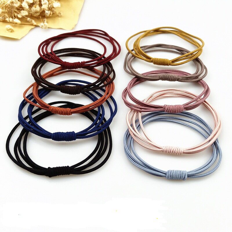 4WAYヘアゴム、韓国風フレッシュ＆ナチュラルヘアゴム、森ガールスタイル、高伸縮性ヘアゴム、ポニーテール用ヘアゴム。